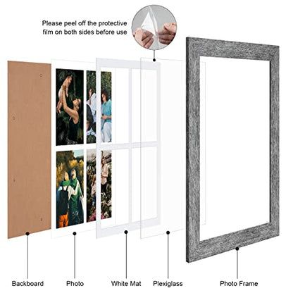 11x15 Collage Frame, 4 Open 5x7 Photo Frame Collage for Wall - color: Grey, size: 11x15 - (4 open5x7）
