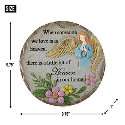 DII Memorial Stepping Stone Collection, Cement, Someone in Heaven, 9.75 Diameter - color: Someone in Heaven