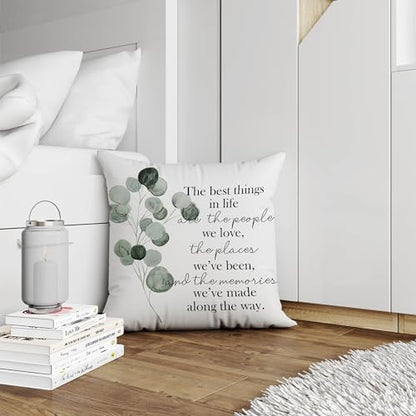 Family Quotes Pillow Covers 18x18, The Best Things in Life are The People We Love, Inspirational Pillow Covers, Inspirational Gifts for Women Friends - color: Motivational-pillow Covers-04
