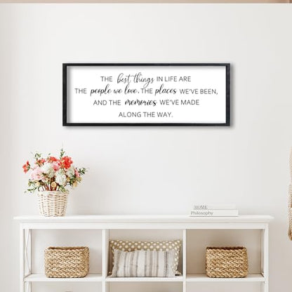 Comurdyo The Best Things in Life Sign, 32"×12", Black - color: Memories (Black), size: 32"L x 12"W