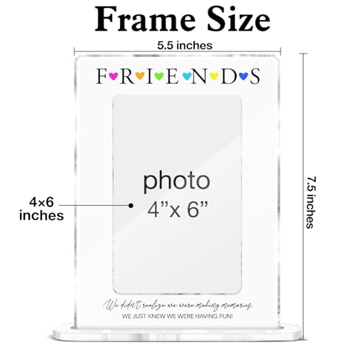 Friendship Gifts Photo Frame, Gifts for BFF Best Friend Besties Sister, Best Friends Bestie Acrylic Picture Frames, 4 x 6 Inch Photo - color: X-Friends