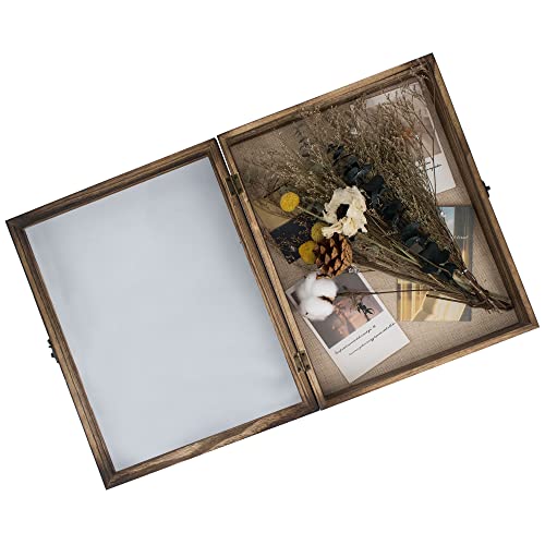 Large Shadow Box Frame 11x14 Display Case, Wood Wedding Bouquet Memory Box - color: Carbonized Black, size: 11"x14" (28x35 cm)