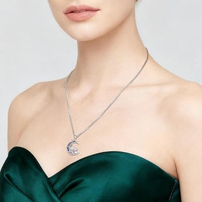 Sterling Silver Tree of Life Necklace for Women Oval Family Tree Necklace Abalone Shell Moonstone Pendant Mother Day Necklace for Mom Tree of Life Jewelry - style: Tree of Life-Mushroom-Moonstone
