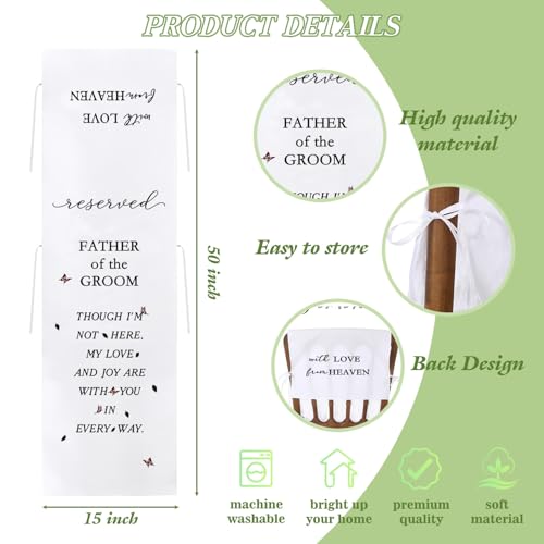 Reserved Signs for Wedding, Memorial Wedding Chair Sign, In Loving Memories Wedding Sign, Pick a Seat Not a Side Save a Seat for Someone in Heaven Linen Reserved Decorations, Father of the Groom - style: Father of Groom