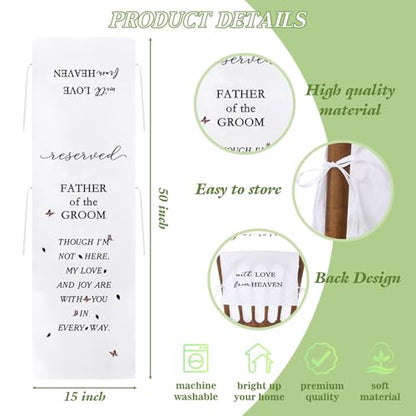 Reserved Signs for Wedding, Memorial Wedding Chair Sign, In Loving Memories Wedding Sign, Pick a Seat Not a Side Save a Seat for Someone in Heaven Linen Reserved Decorations, Father of the Groom - style: Father of Groom