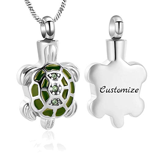 Yinplsmemory Cremation Jewelry for Ashes Turtle Urn Necklace for Ashes Keepsake Holder Memorial Jewelry for Women/Men - color: Customize