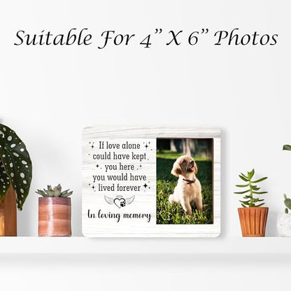 Pet Memorial Pictures Frame, In Loving Memory Photo Frame, Sympathy Gifts For Loss Of Pet Dog Cat, Farmhouse Home Living Room Bedroom Office Decoration -96