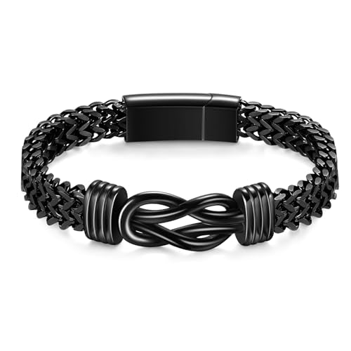 abooxiu Urn Bracelet for Human Ashes Cremation Bracelet Stainless Steel Ashes Bracelet Cremation Jewelry Urn Keepsake Memorial Ash Holder for Men Women - style: Knot-8.45 IN