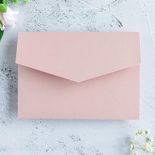 20 PCS Blush Pink Tri-fold Laser Cut Wedding Invitation Pockets for 5x7 Wedding Cards Bridal Shower Engagement Quinceanera Invitation - color: Blush Pink