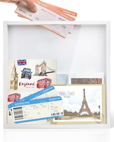 Adventure Archive Box, 12 x 12 Inch Travel Box for Memorie - size: 12×12-white