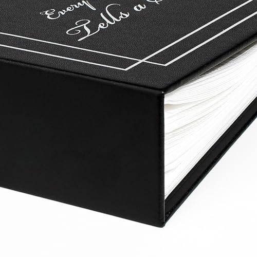 Photo Album 4x6 50 Photos Leather Cover Wedding Photo Albums Extra Large Capacity Picture Book with Beautiful Prints Presents for Wedding Baby Vacation Black - color: Black, size: 50 Pockets