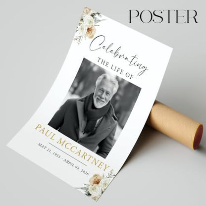 Personalized Funeral Welcome Sign with Photo for Celebration of Life #11 | Elegant Celebration Tribute Canvas Display, Celebration Tribute Board, Forever In Our Hearts Keepsake for Loved Ones - color: Version #11