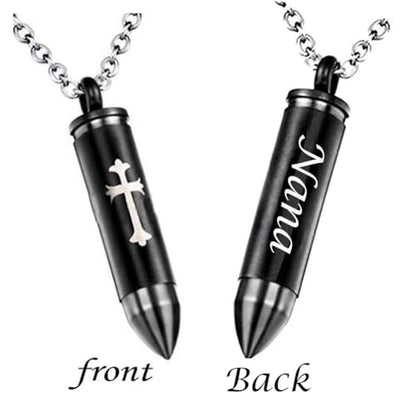 Celtic Cross Bullet Urn Necklaces for Ashes Cremation Jewelry Keepsake Memorial Pendant - style: Nana