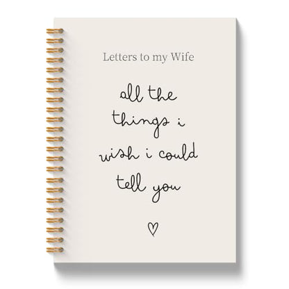 JLLBF Memorial Gifts for Loss of Wife Spiral Notebook 5.5x8.3in | Sympathy Gifts Notebooks for Loss of Wife, Bereavement Condolence Grief Gift, Letters to My Wife Journal Notebook - color: Letters To Wife