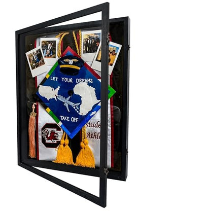 18x24 Extra Large Graduation Shadow Box Frame with Glass,Black - color: Black, size: 18*24