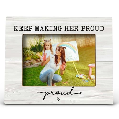 FONDCANYON Mom Memorial Picture Photo Frame, Bereavement Sympathy Gifts for Loss of Mother, Keep Making Her Proud Picture Frames, Memorial Gifts for Loss of Mom (5x7 Inch Photo)