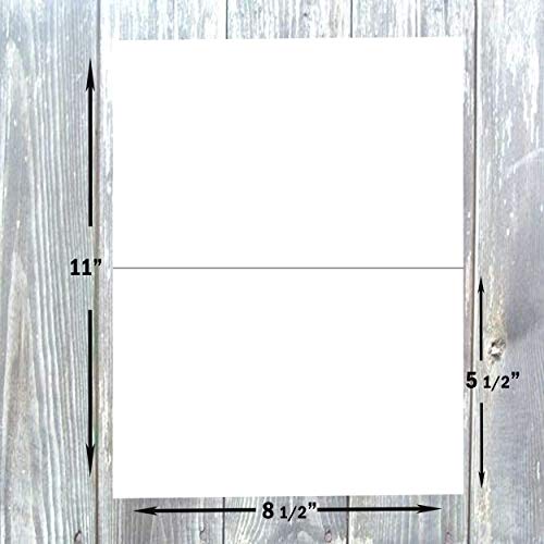 Hamilco White 80lb Cover Heavy Folded 5.5x8.5 Cardstock Invitations (100PK) - size: 100 Cards