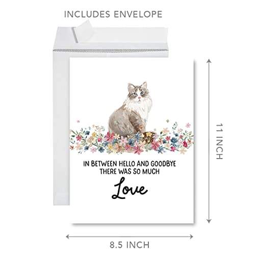 Andaz Press Jumbo Pet Sympathy Card with Envelope, Sorry For Your Loss Card, , Siberian Cat Loss Of Pets, Dog Grief Bereavement Card with Big Blank Space to Send to Friends, Family, 8.5" x 11", 1-Pack - color: Siberian Cat