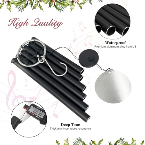 ASTARIN 36in Memorial Wind Chimes, Christmas Wind Chimes for Outdoors - size: 36”-Black-Christmas Gift Box