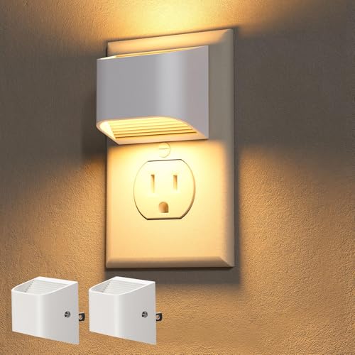 NIORSUN Night Lights Plug Into Wall, 2 Pack, 3000K, Auto On/Off, White - color: White, size: 2 Pack