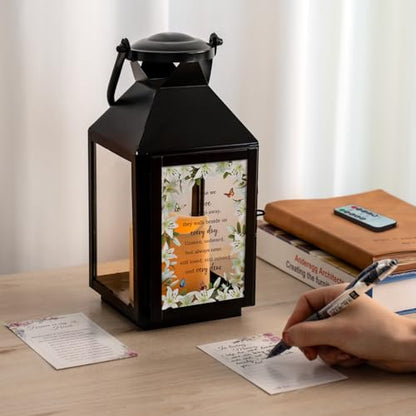 Memorial Lantern - Bereavement Sympathy Gifts for Loss of Loved One - Mother, Father, Grandpa, Grandma Remembrance Gift - color: Those We Love Black