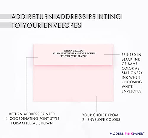 Modern Pink Paper Mountain Scene Thank You Notecard For Funeral, FLAT Sympathy Card With Lake, Bereavement Thank You Cards Fishing Theme, Celebration of LIfe, Your Choice of Quantity & Envelope Color - color: Mountains