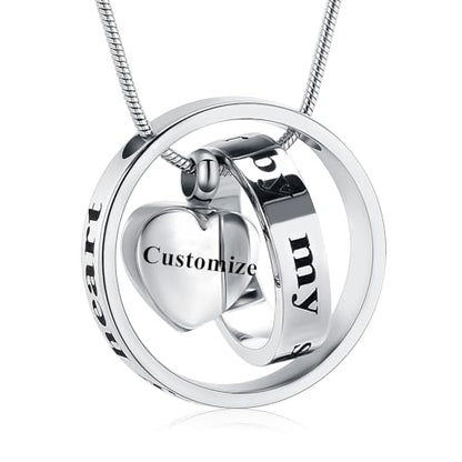 Cremation Jewelry Urn Necklace for Human Ashes for Women Men Eternal Loved Circle Memorial Ashes Keepsake Pendant - color: Customize