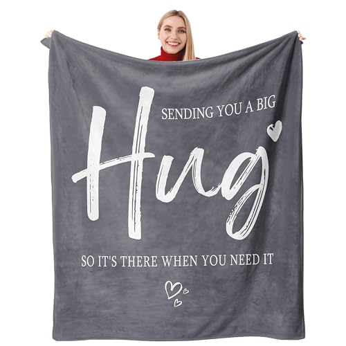 Get Well Gifts for Women Men, Inspirational Hug Blanket 50"X60" - color: Grey-big Hug