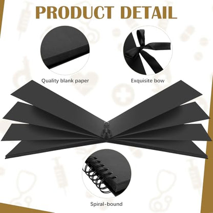 AmazingSpark Birthday Guest Book Set Memory Photo Guest Book Black Gold Decoration Birthday Gift for Men Women Wood Signature Photoprop Party Supply Sign Picture Album for Party Event(40th) - size: 40th