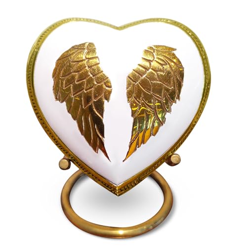 Trupoint Memorials Small Urns for Human Ashes Keepsake, Mini Heart Urn with Stand, Angel Wings Decorative Cremation Urns for Adult Men and Women, White Gold - color: White Gold Wings