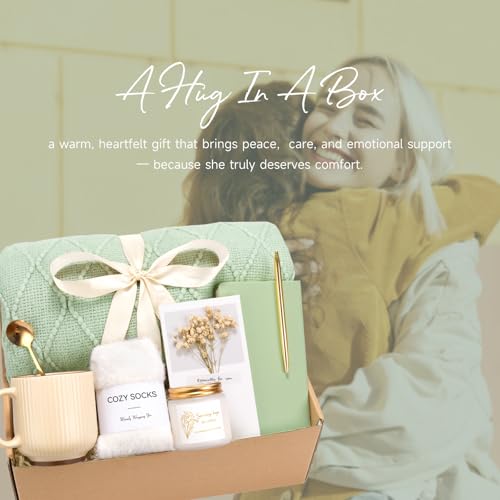 Get Well Soon Self Care Gift Basket for Women, Teacher Appreciation Gifts Thinking of You Care Package Mothers Day Birthday Box for Mom Her Sister Wife Girlfriend Friend Grandma Coworker (Sage Green) - color: Sage Green