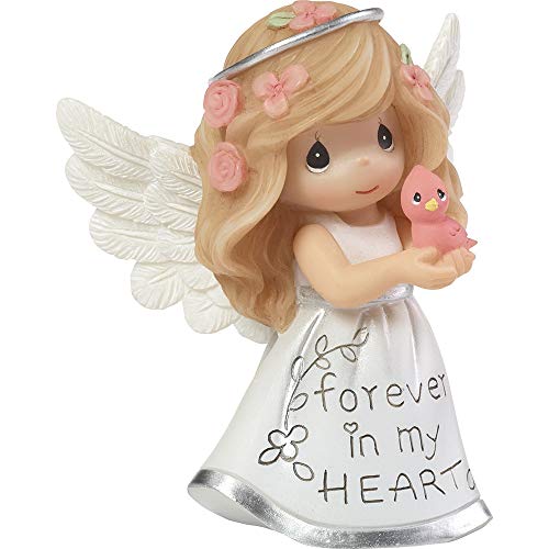 Precious Moments Inspirational Angels Forever in My Heart Resin Figurine 183428, Multicolor