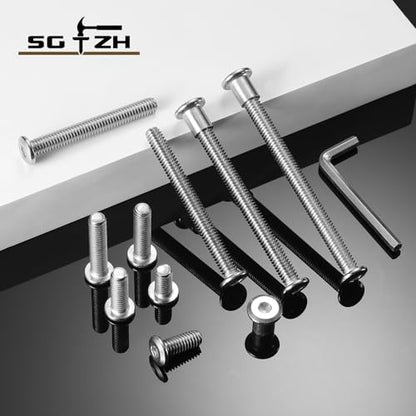 1/4-20 x 3/4" 20Pcs Flat Head Hex Socket Cap Screws Bolts Barrel Nuts Kit, 304 Stainless Steel 18-8, Full Thread by SG TZH (with Hex Spanner) - color: Silver, size: 1/4-20 x 3/4"