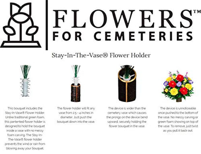 Artificial Cemetery Flowers - Gravesite Flowers - White Roses - (1) Headstone Flower Saddle & (1) Matching Bouquet - color: White Roses, size: (1) Saddle (1) Bouquet