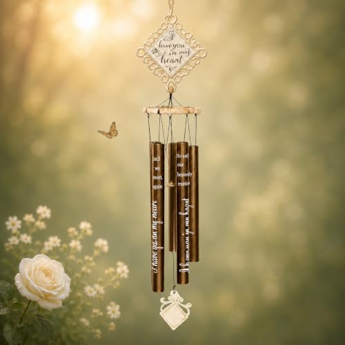 Memorial Wind Chime for Loss of Loved One, Sympathy Bereavement Gift, 43” | Loss of Loved One, Sympathy Gift for Loss of Mom Dad Husband Wife Pet, Engraved Bereavement, Outdoor Garden Porch
