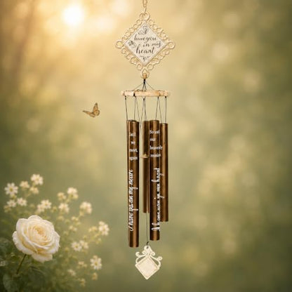 Memorial Wind Chime for Loss of Loved One, Sympathy Bereavement Gift, 43” | Loss of Loved One, Sympathy Gift for Loss of Mom Dad Husband Wife Pet, Engraved Bereavement, Outdoor Garden Porch