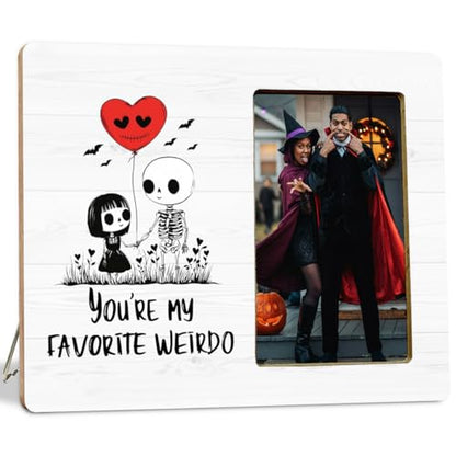 Gothic Couple Gifts Picture Frame for Boyfriend Girlfriend, Halloween Couple Gifts Frame for Him Her, You are My Favorite Weirdo - color: Weirdo