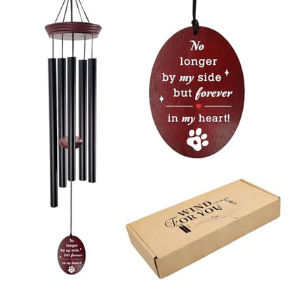 Pet Memorial Wind Chime, Dog Memorial Wind Chimes for Loss of Dog, Tuned Aluminum Tubes in G Scale, Wooden Top, Sympathy Pet Loss Gifts for Garden Patio – Forever in My Heart - size: 2