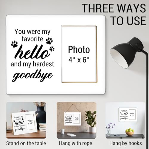 Dog Memorial Gifts for Loss of Dog, Pet Memorial Gift Picture Frame, Sympathy Gifts for Pet Lovers, Cat Passing Away Bereavement Remembrance Wood Photo Frames, 4 x 6 Inch Photo