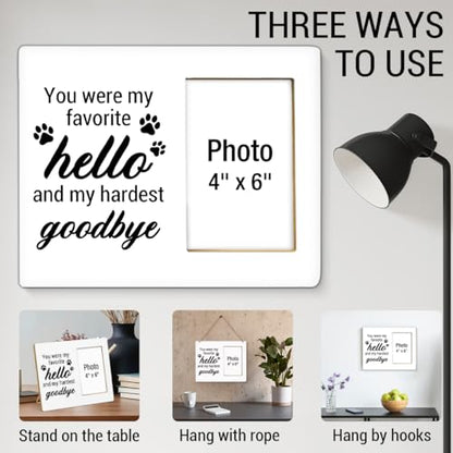 Dog Memorial Gifts for Loss of Dog, Pet Memorial Gift Picture Frame, Sympathy Gifts for Pet Lovers, Cat Passing Away Bereavement Remembrance Wood Photo Frames, 4 x 6 Inch Photo