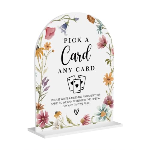 Acrylic Wedding Sign Can't Wait to See What Develops Signs for Ceremony White Arch Wildflowers Acrylic Table Top Signs for Wedding Reception and Event Party Table Decor 8x10 Inch - color: Can't Wait to See What Develops