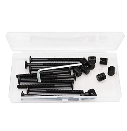 cSeao 10-Pack M6 70mm Black Socket Cap Screws Barrel Nuts Set for Furniture Crib Chairs Baby Bed - size: M6x70mm 10-Pack