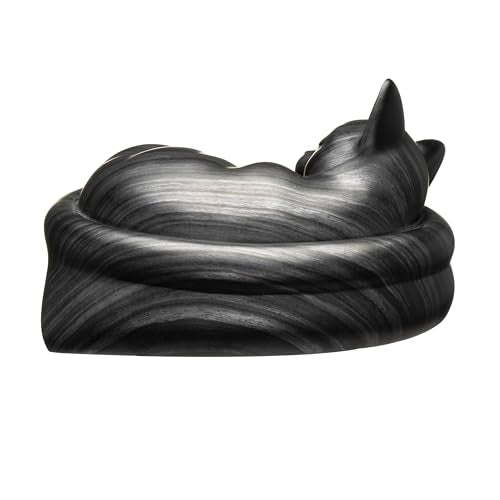 Cat Urn Small Pet Urn for Cat Ashes - Stylish Cat Urns for Ashes, Premium Quality Pet Urns for Cats(Black) - color: Black