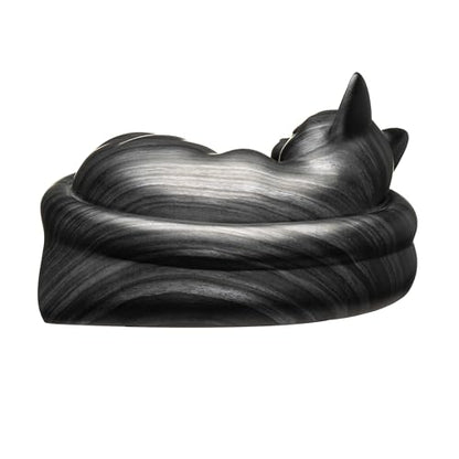 Cat Urn Small Pet Urn for Cat Ashes - Stylish Cat Urns for Ashes, Premium Quality Pet Urns for Cats(Black) - color: Black
