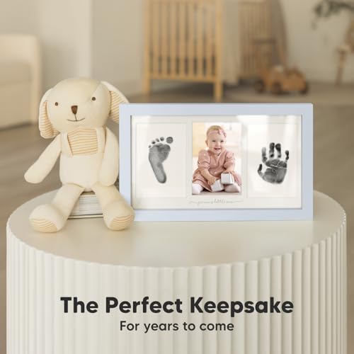 Inkless Hand and Footprint Kit, Boy Girl Newborn Keepsake (Mist Blue) | No Mess Ink Pad for Baby Handprint, Clean Touch Paw Print Kit for Dog Picture Frame, Personalized Baby Christmas Shower Gifts - color: Mist Blue
