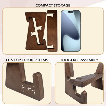 Wooden Display Stand, Plate Holders for Displaying, Photo and Picture Frame Stand, Decorative Table Top Easels, for 7-13" Plate - size: 1 PIECE