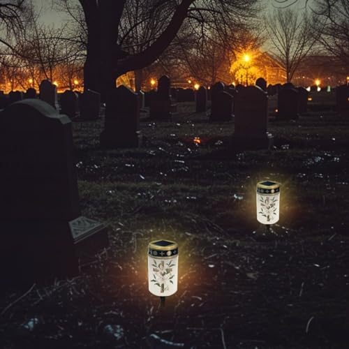 Cross Lily Solar Outdoor Lights - Waterproof Solar Walkway Lights for Yard, Lawn, Patio, Pathway, Backyard - color: Cross Lily