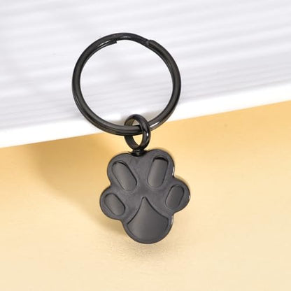 RIPFEVURN Pet Cremation Jewelry Dog Cat Paw Urn Keychain for Ashes for Women Men Memorial Keepsake Pendant - color: Black-2