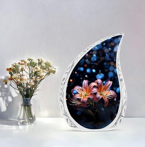 Lilly Large Urn for Adult Human Ashes, Men & Women - Unique & Decorative 10" Funeral Urn - size: Large