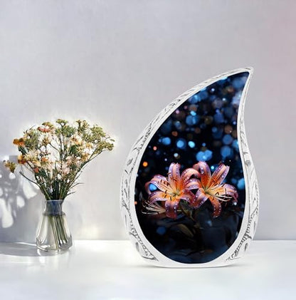 Lilly Large Urn for Adult Human Ashes, Men & Women - Unique & Decorative 10" Funeral Urn - size: Large